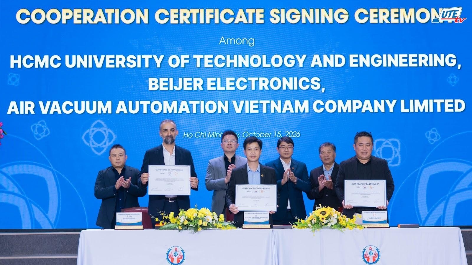 HCM-UTE Signs MOU with Beijer Electronics and AVA Vietnam, Opens Lab