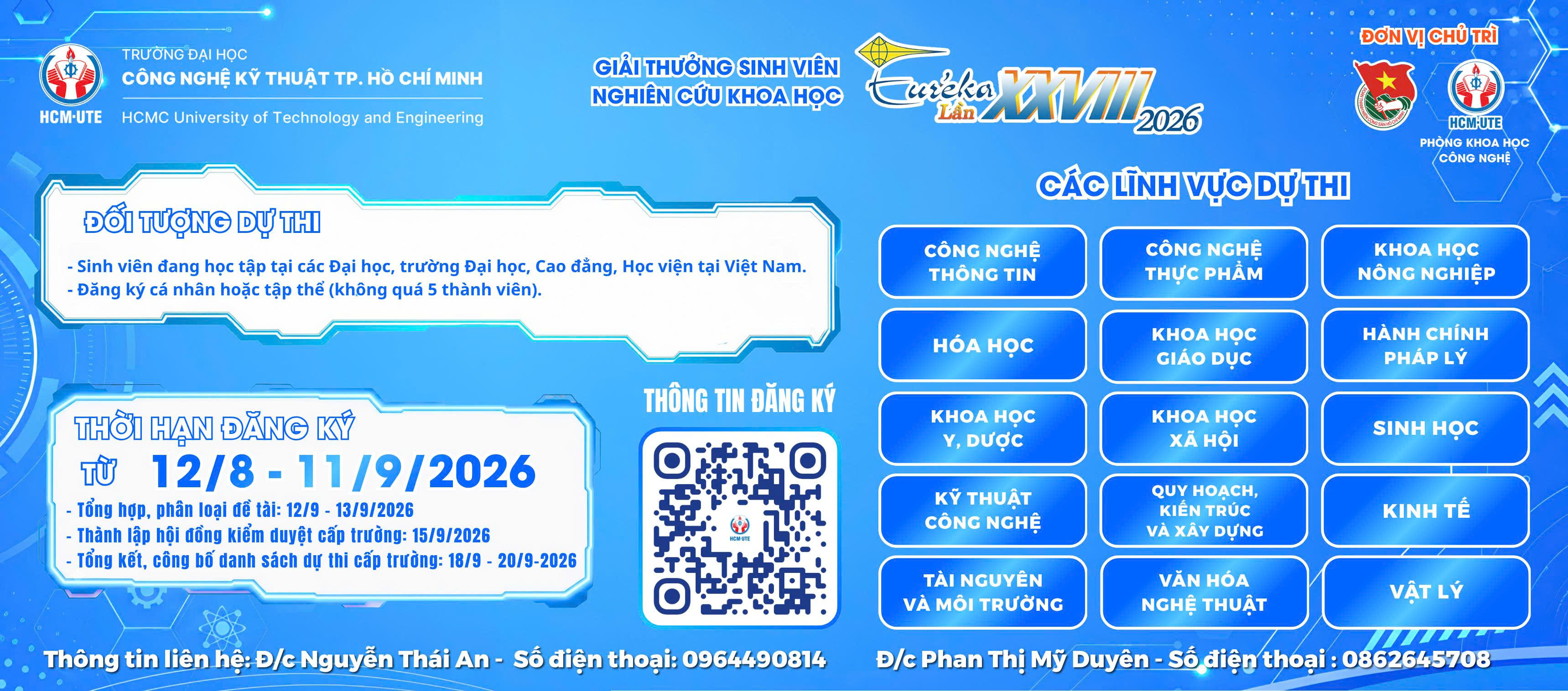 GIẢI THƯỞNG SINH VIÊN NGHIÊN CỨU KHOA HỌC - EURÉKA LẦN THỨ 28, NĂM 2026